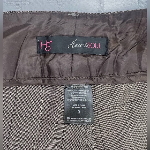 Y2K 2000s Lowrise Tailored Brown Plaid Capri Trousers Bermuda Shorts - Picture 9 of 9